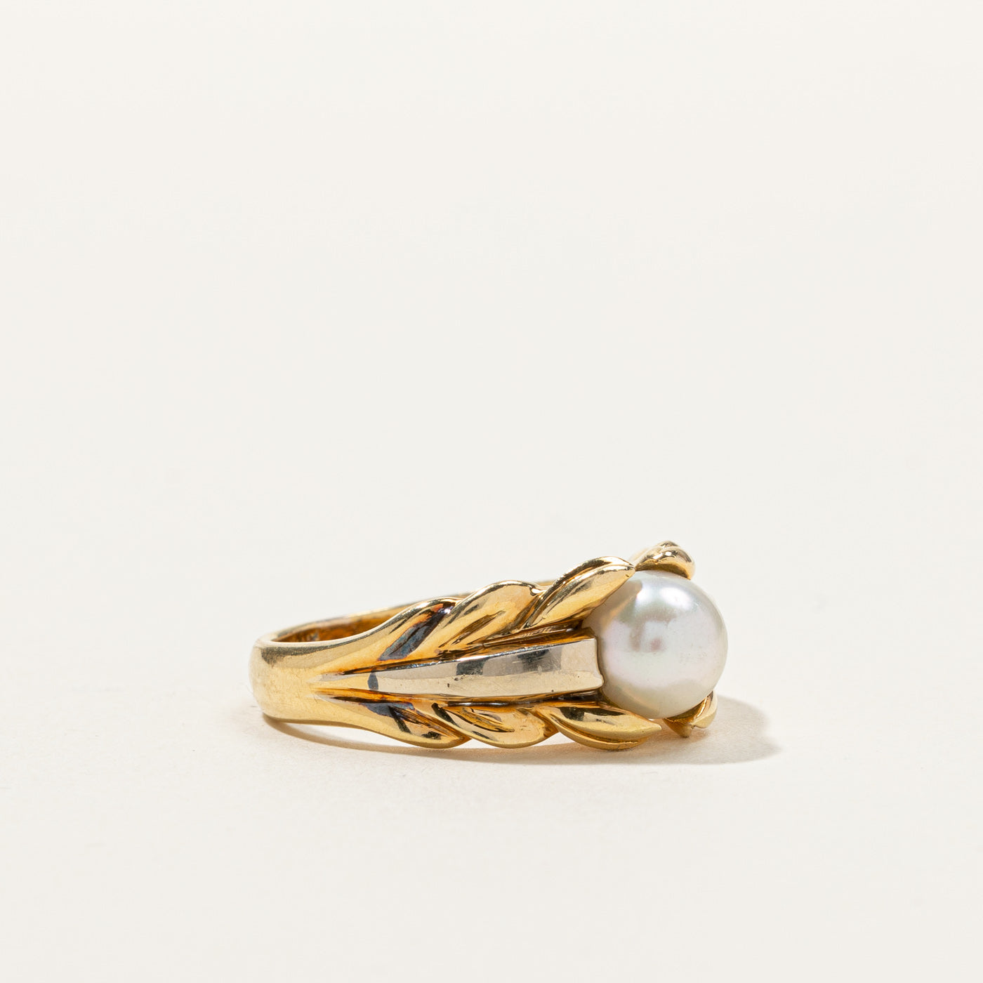 Pearl Textured Gold Ring | SZ 8.75 |