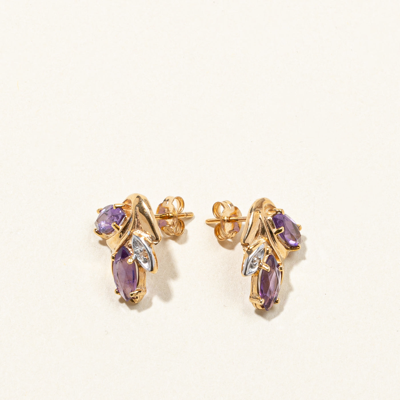 Amethyst & Diamond Earrings | 1.60ctw | 0.01ctw |