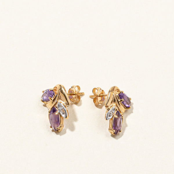 Amethyst & Diamond Earrings | 1.60ctw | 0.01ctw |