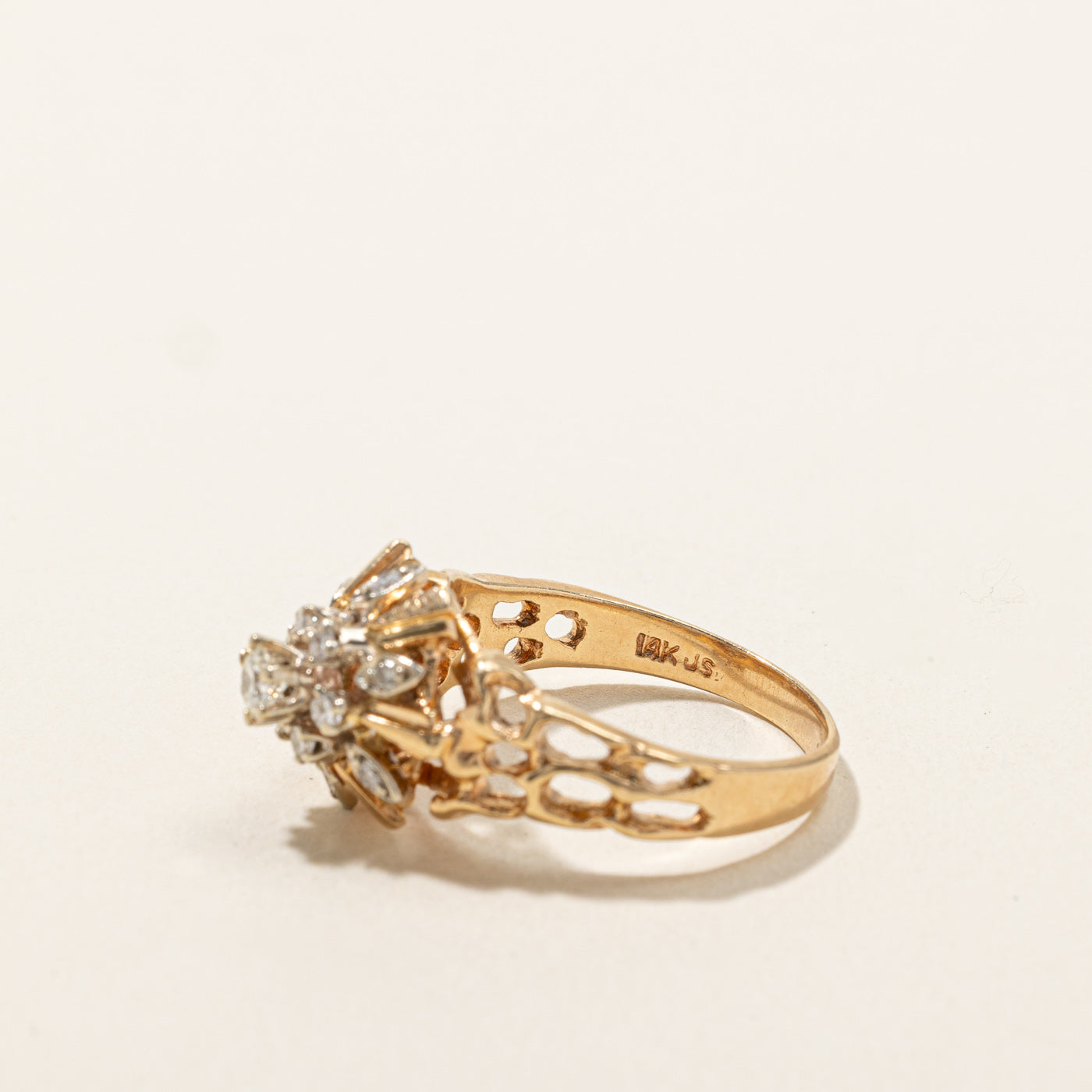 Diamond Cluster Cocktail Ring | 0.34ctw | SZ 7.25 |