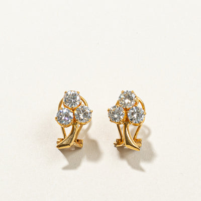Three Stone Diamond Earrings | 2.80ctw |