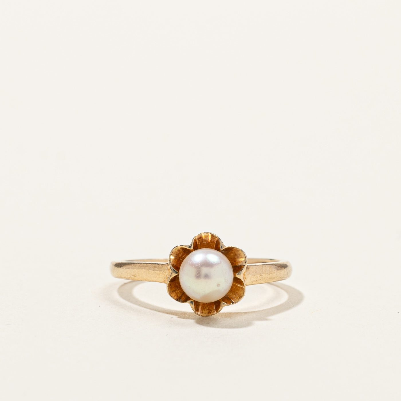 Bague florale en perles Birks | Taille 5,75 | 