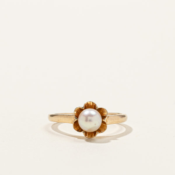 'Birks' Pearl Floral Ring | SZ 5.75 |