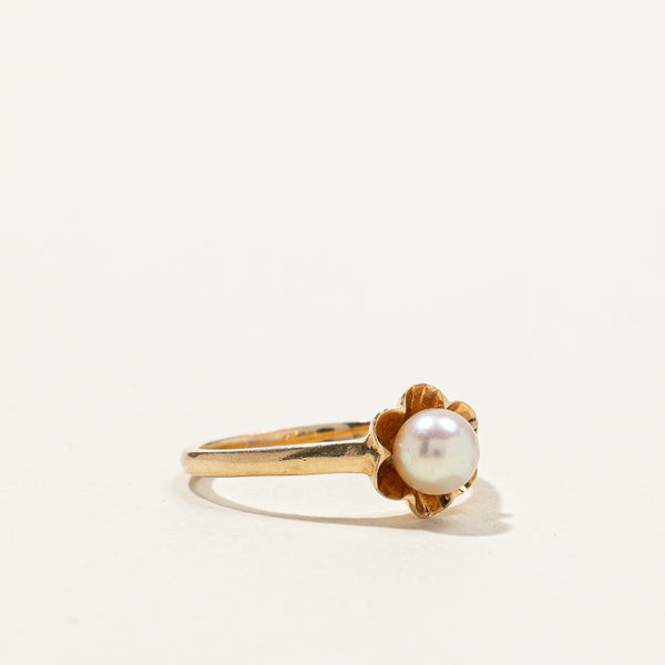 'Birks' Pearl Floral Ring | SZ 5.75 |