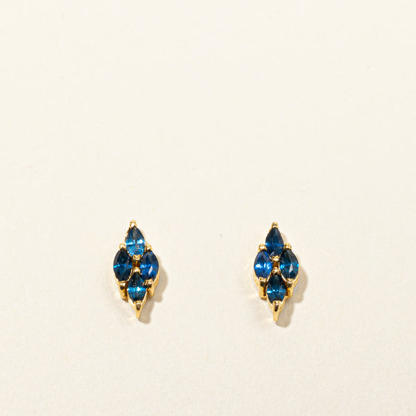 Synthetic Sapphire Stud Earrings | 1.00ctw |