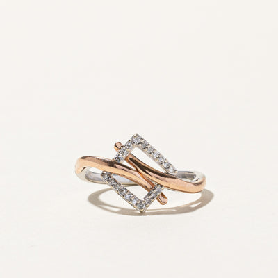 Pave Set Diamond Bypass Ring | 0.18ctw | SZ 7 |