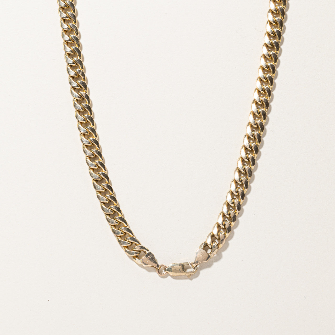 Yellow Gold Cuban Link Chain | 22