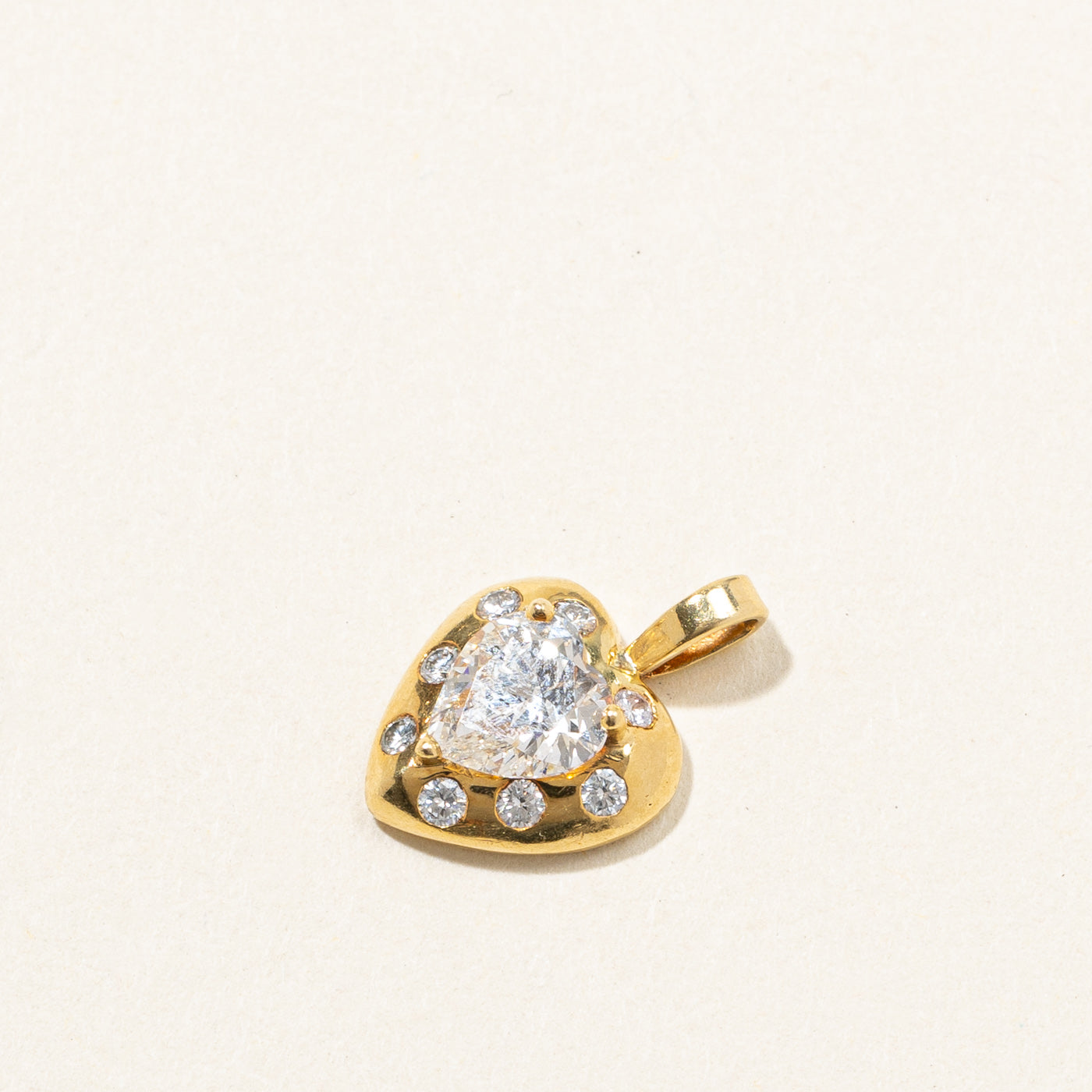 Pendentif en diamant taille cœur | 1,22 ct SI2 G/H | 