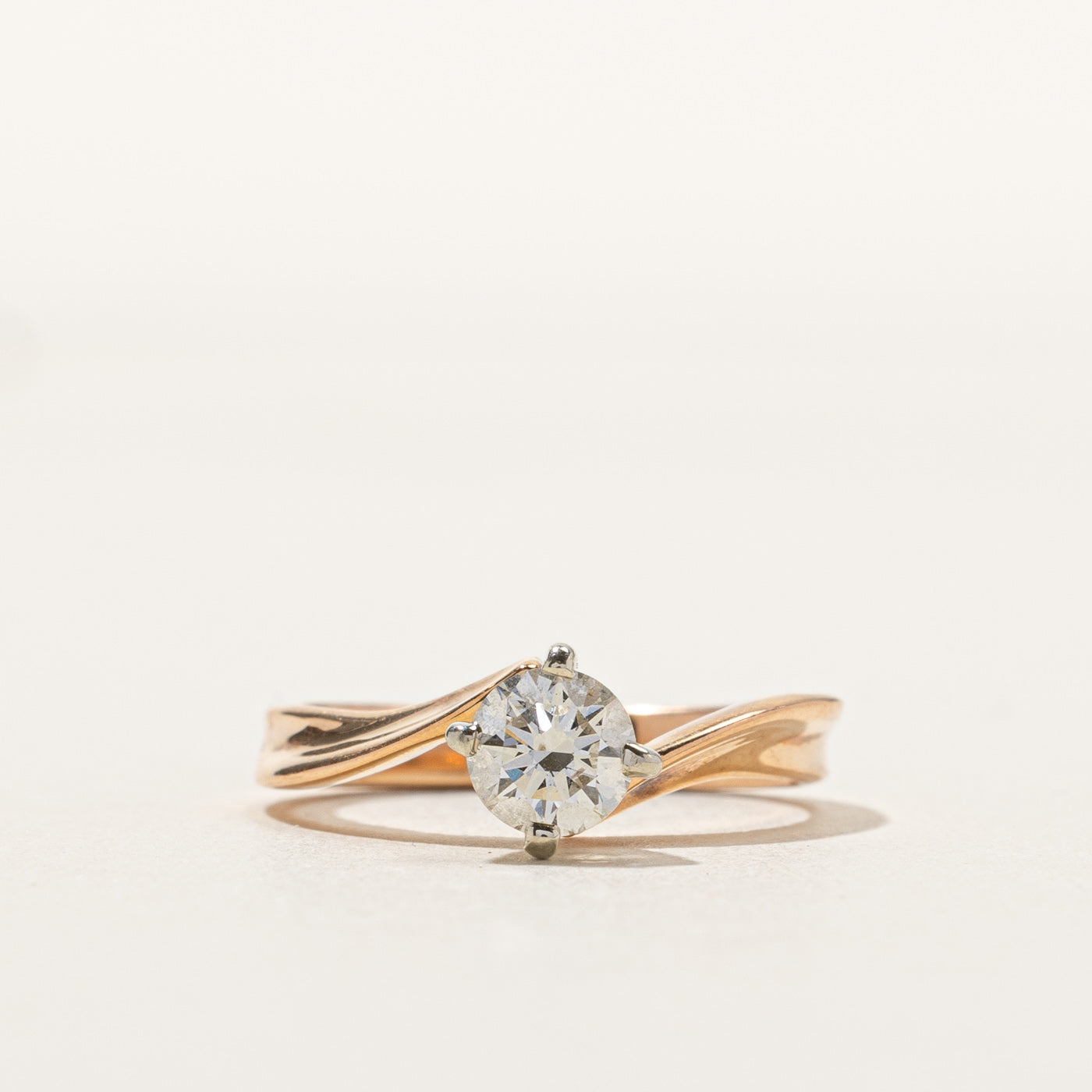 Bypass Solitaire Diamond Ring | 0.50ct | SZ 4.5 |