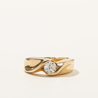 Old European Cut Diamond Bypass Ring | 0.41ct | SZ 6 |