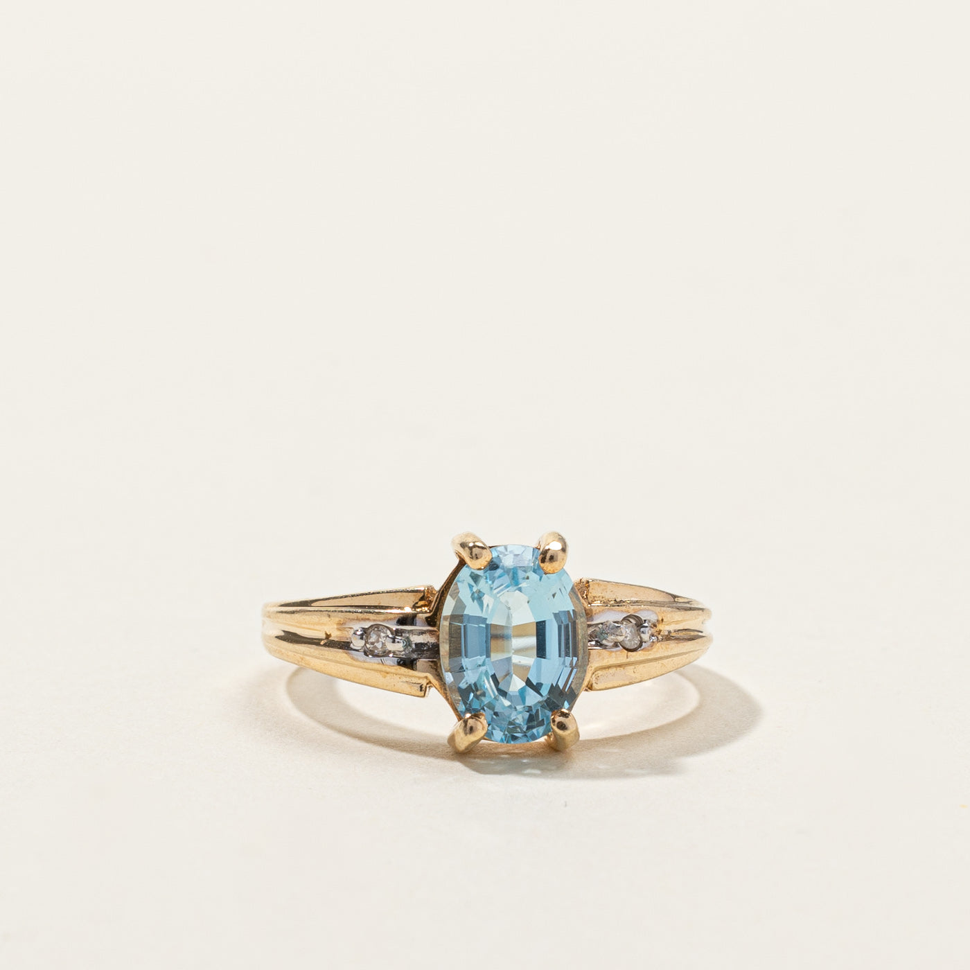 Prong Set Topaz & Diamond Ring | 1.60ct | 0.02ctw | SZ 5 |