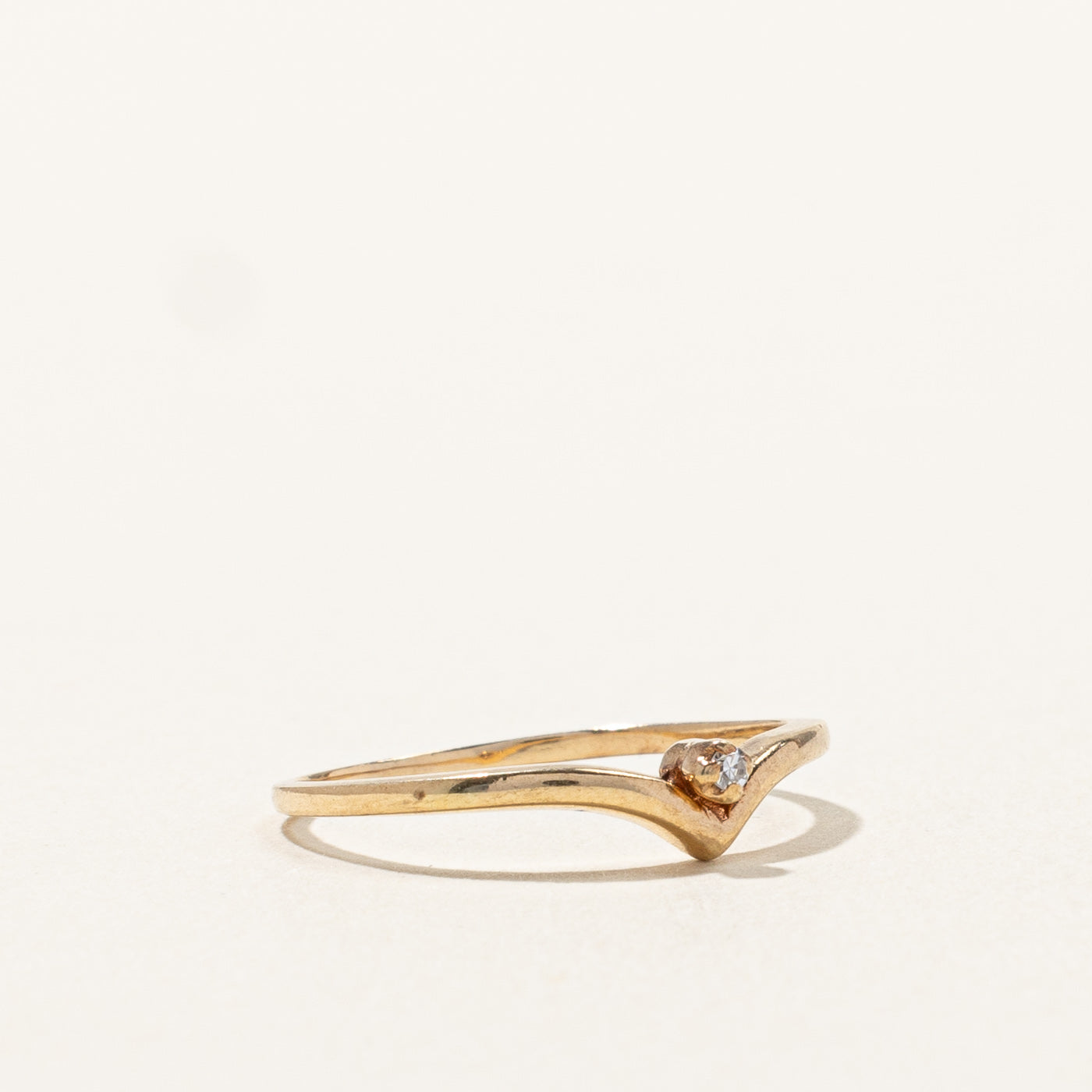 Bague chevron en diamant | 0,01 ct | Taille 4,5 | 