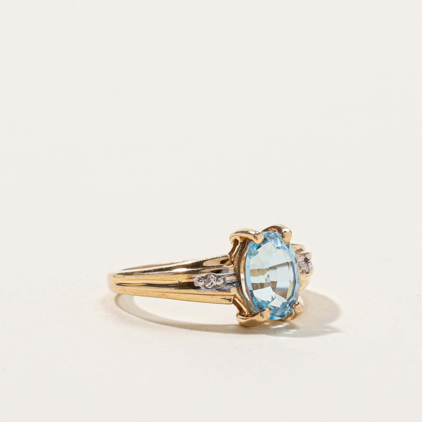 Prong Set Topaz & Diamond Ring | 1.60ct | 0.02ctw | SZ 5 |