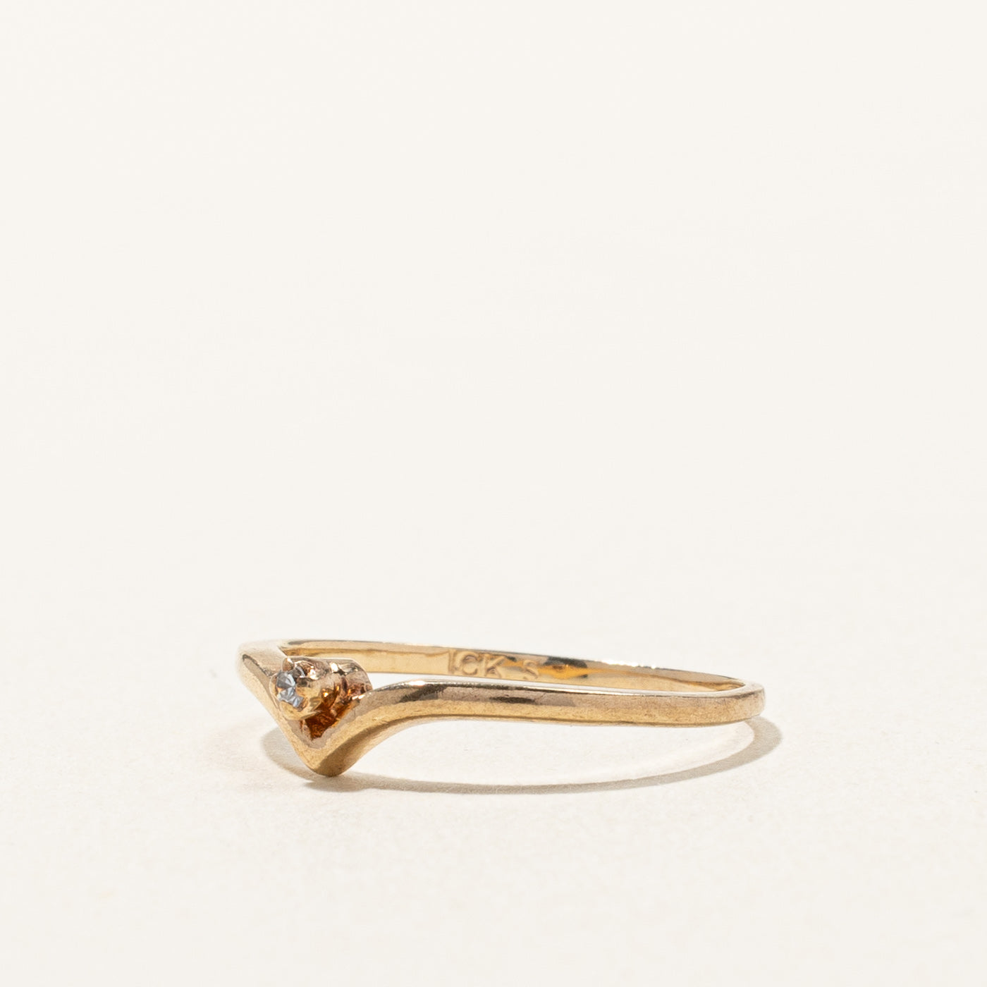 Bague chevron en diamant | 0,01 ct | Taille 4,5 | 
