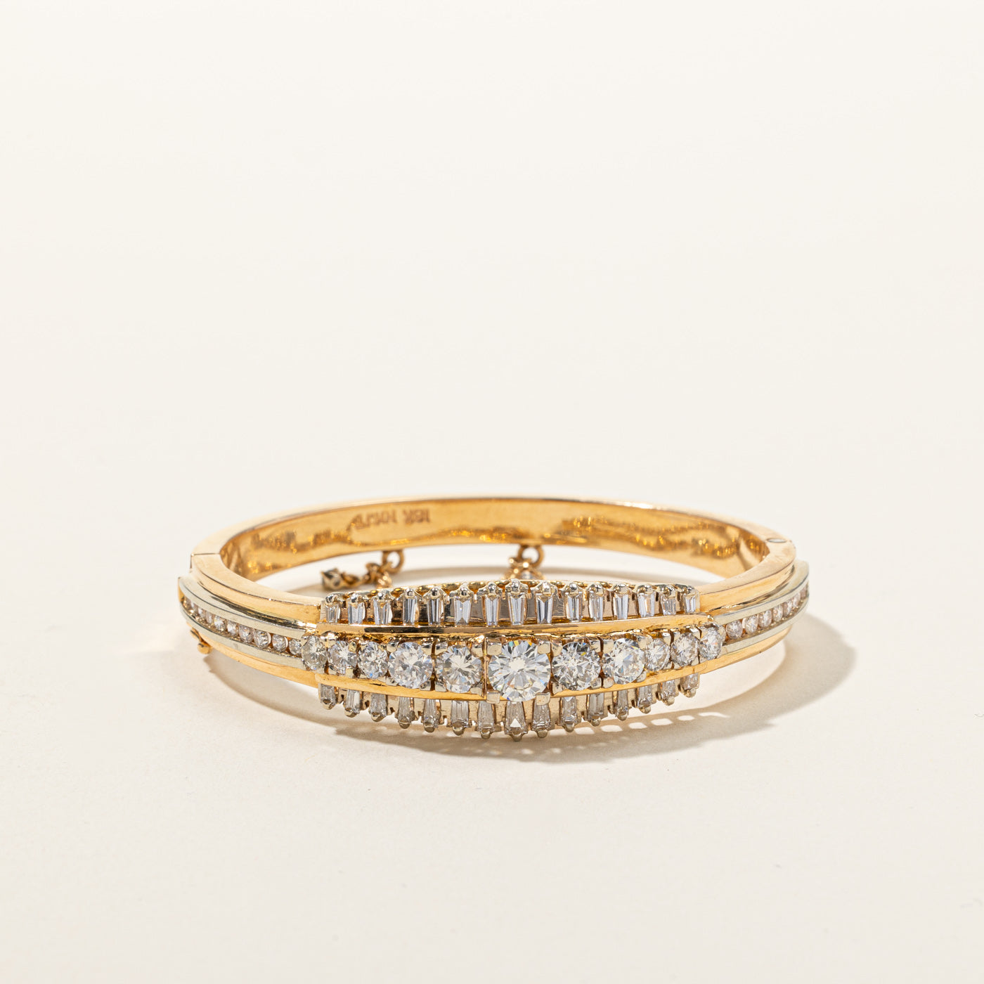 Multi Diamond Gold Bangle | 4.47ctw I1 G/H | 6"|