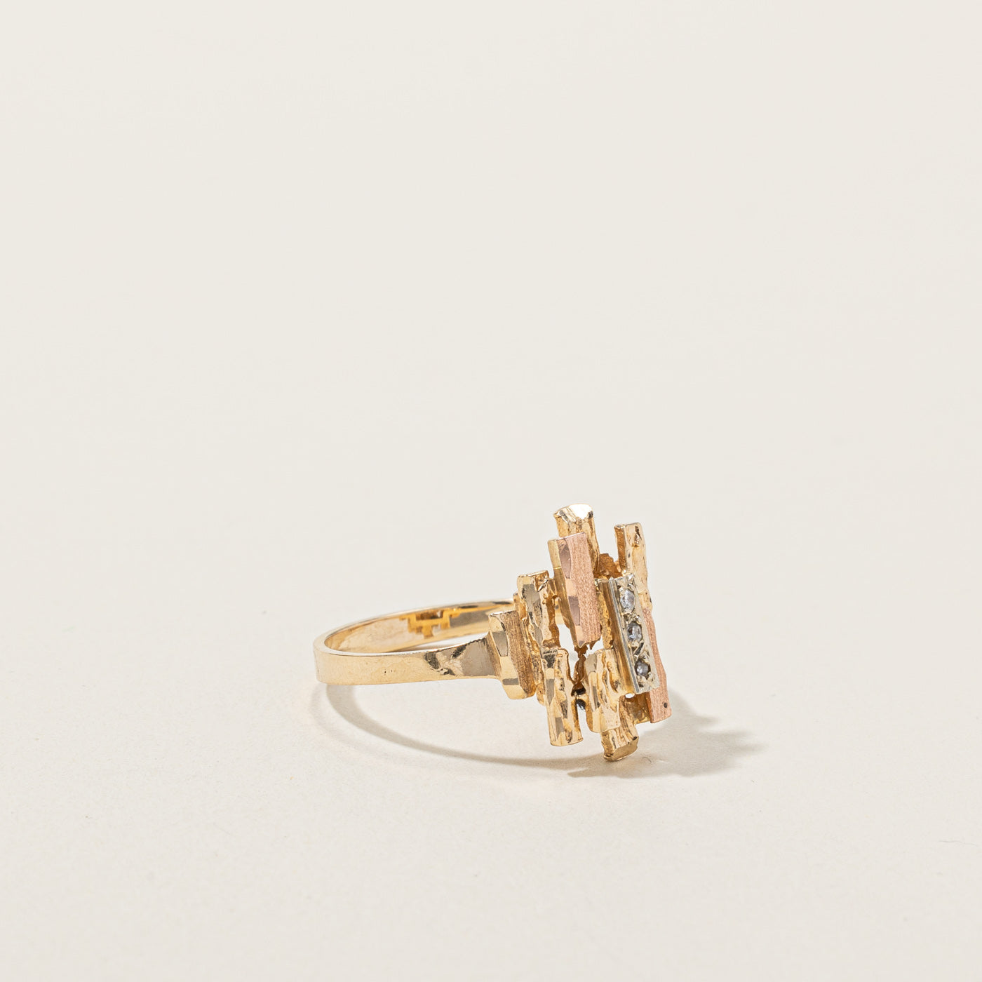 Textured Diamond Ring | 0.03ctw | SZ 6 |