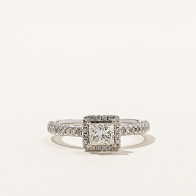 Princess Cut Diamond Halo Engagement Ring | 2.15ctw | SZ 7.25 |