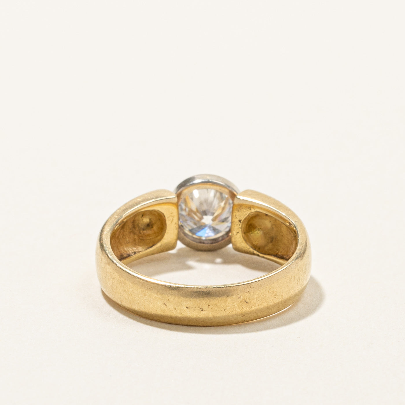 Bezel Set Diamond Engagement Ring | 0.95ct SI1/SI2 I | SZ 6.75 |
