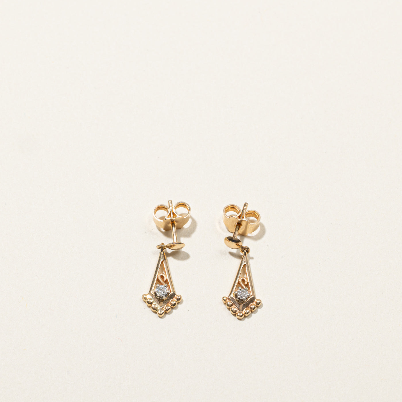 Boucles d'oreilles pendantes en diamants | 0,08 ct | 