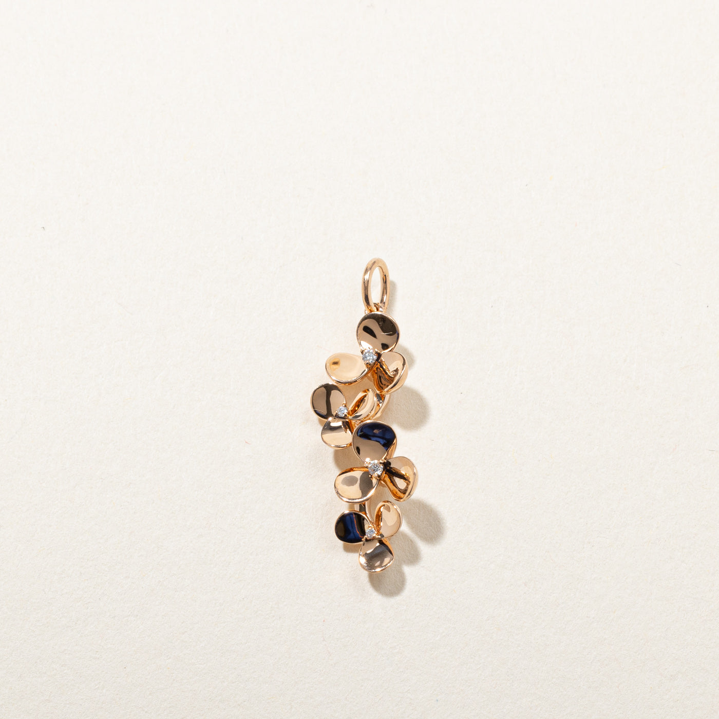 Rose Gold Floral Diamond Pendant | 0.01ctw |