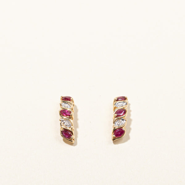 Ruby & Diamond Earrings | 0.72ctw | 0.02ctw |