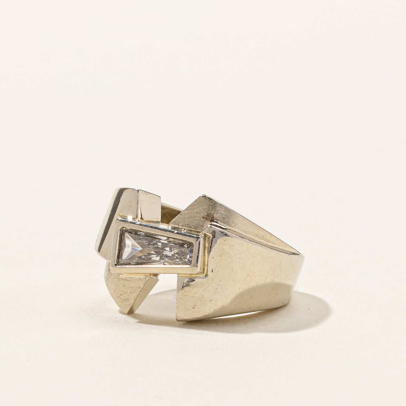 Rectangular Brilliant Cut Diamond Ring | 0.80ct VS1 G | SZ 5.5 |