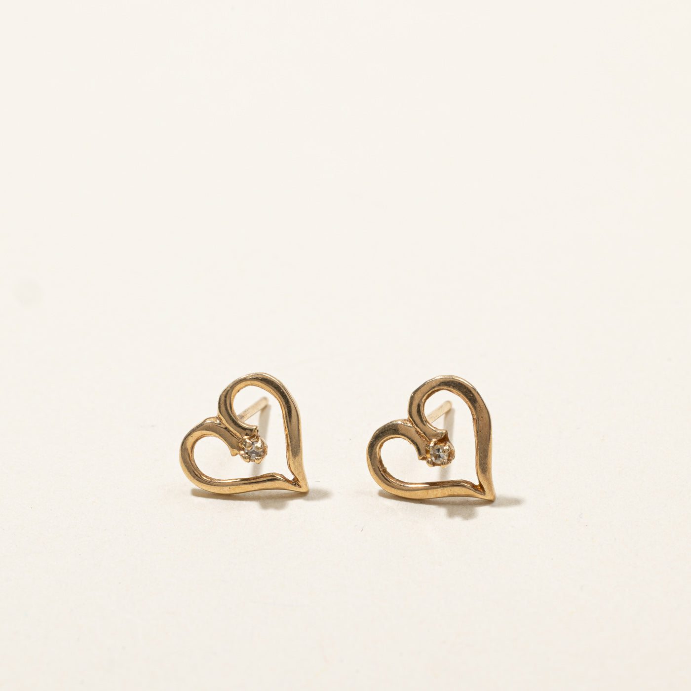 Boucles d'oreilles cœur en diamant | 0,005 ct | 