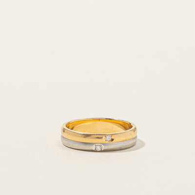 Diamond Two Tone Gold Band | 0.02ctw | SZ 6.5 |