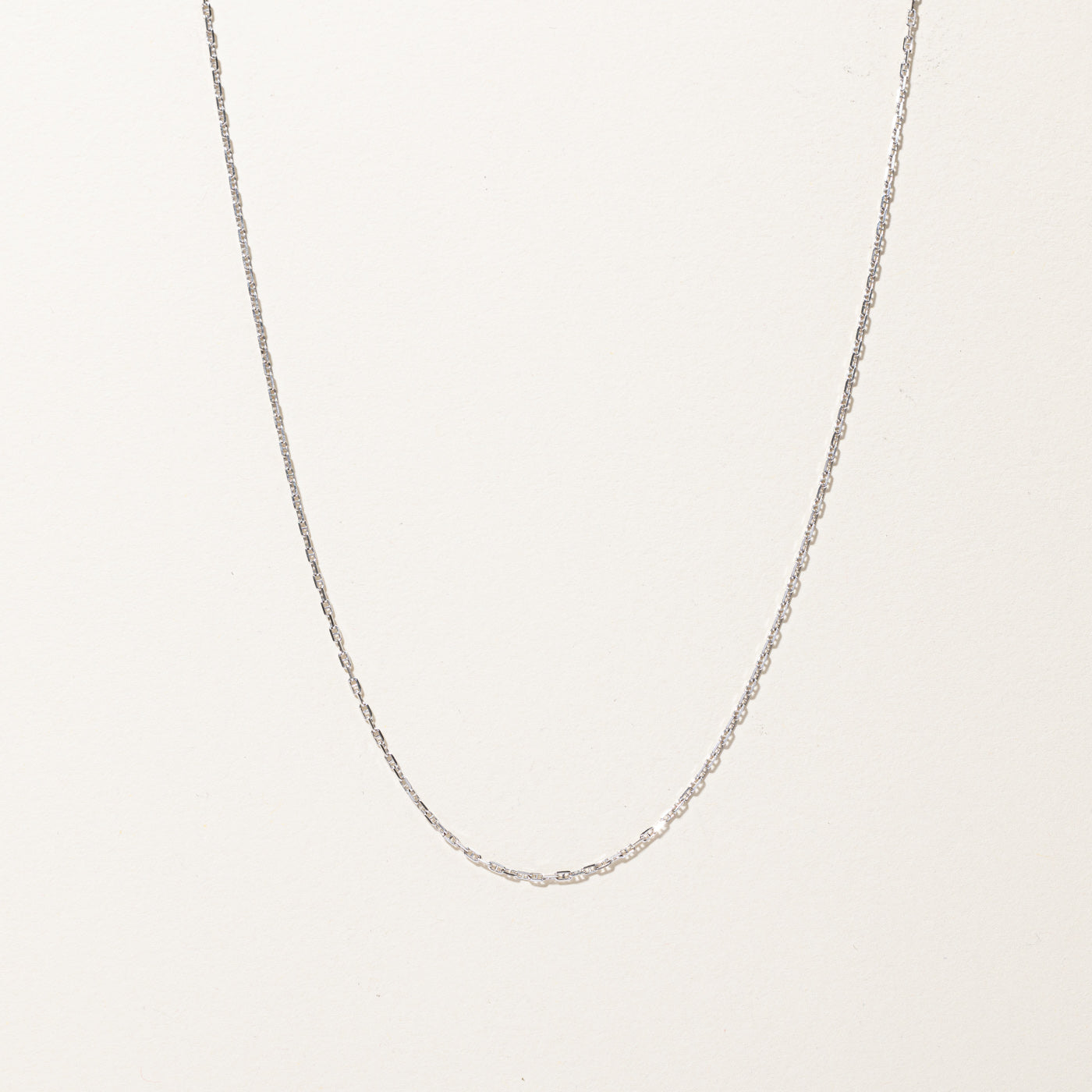 White Gold Anchor Chain | 16"|