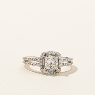 Halo Diamond Engagement Ring | 1.34ctw SI1 I/J | SZ 8 |
