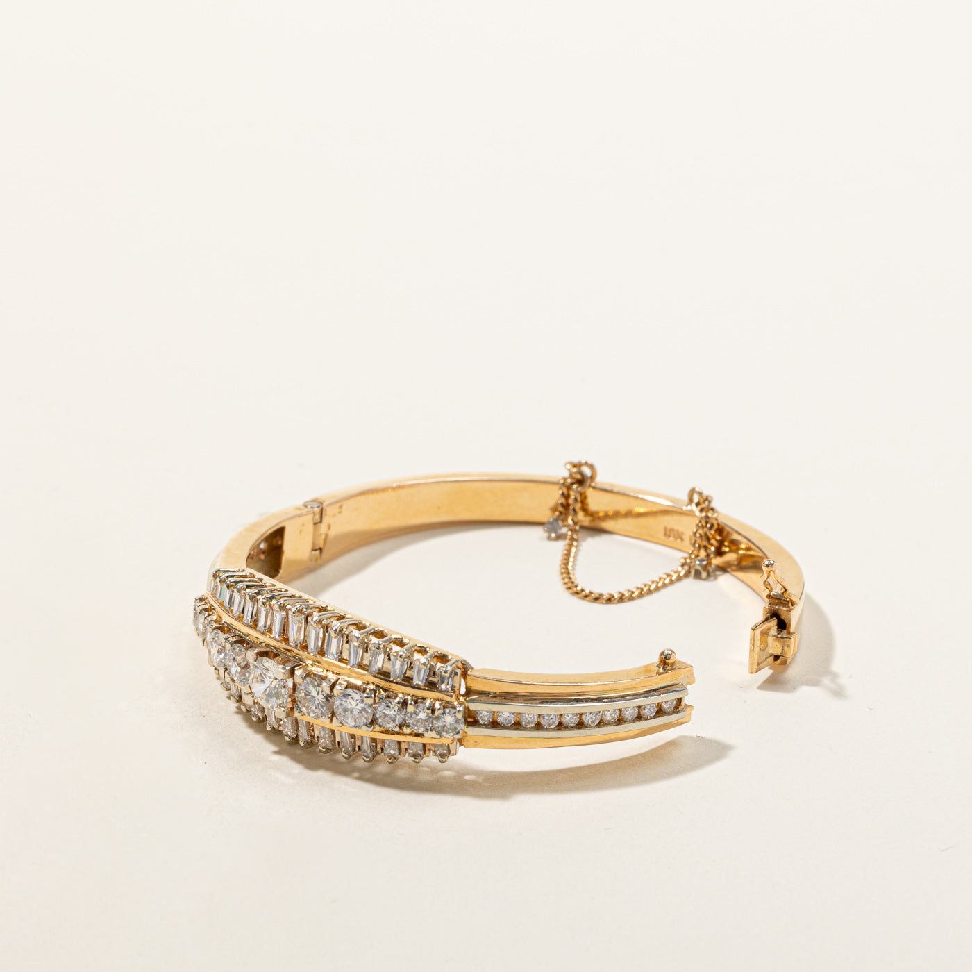 Multi Diamond Gold Bangle | 4.47ctw I1 G/H | 6"|