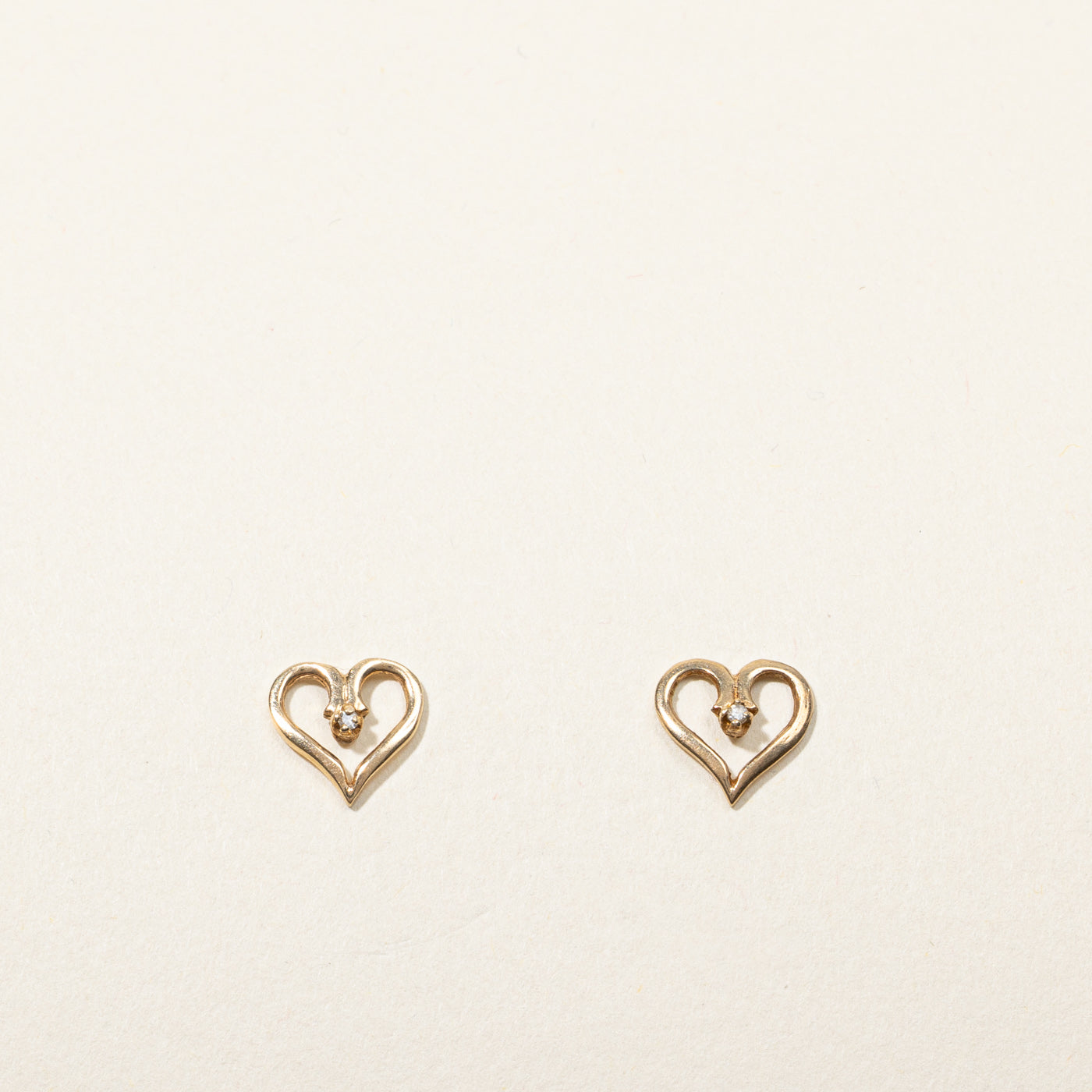 Boucles d'oreilles cœur en diamant | 0,005 ct | 