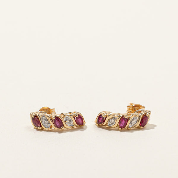 Ruby & Diamond Earrings | 0.72ctw | 0.02ctw |