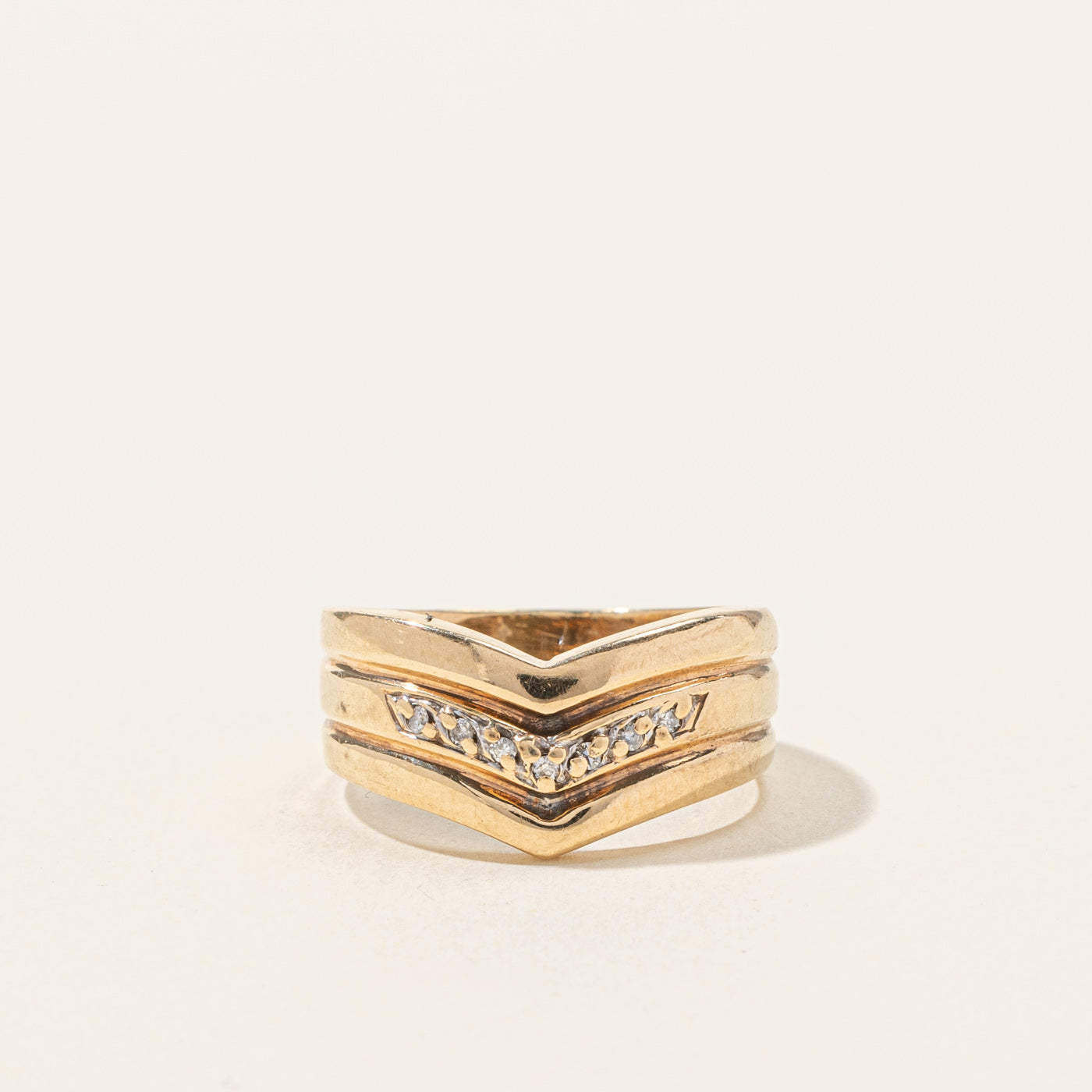 Chevron Diamond Ring | 0.04ctw | SZ 5.5 |