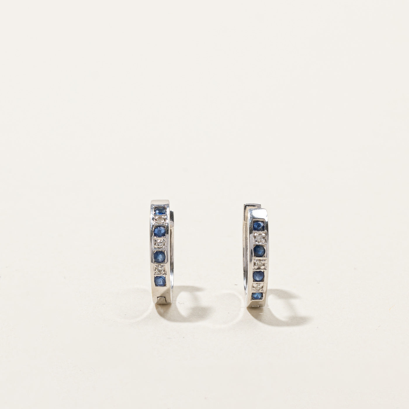 Sapphire & Diamond Huggie Earrings | 0.16ctw | 0.03ctw |