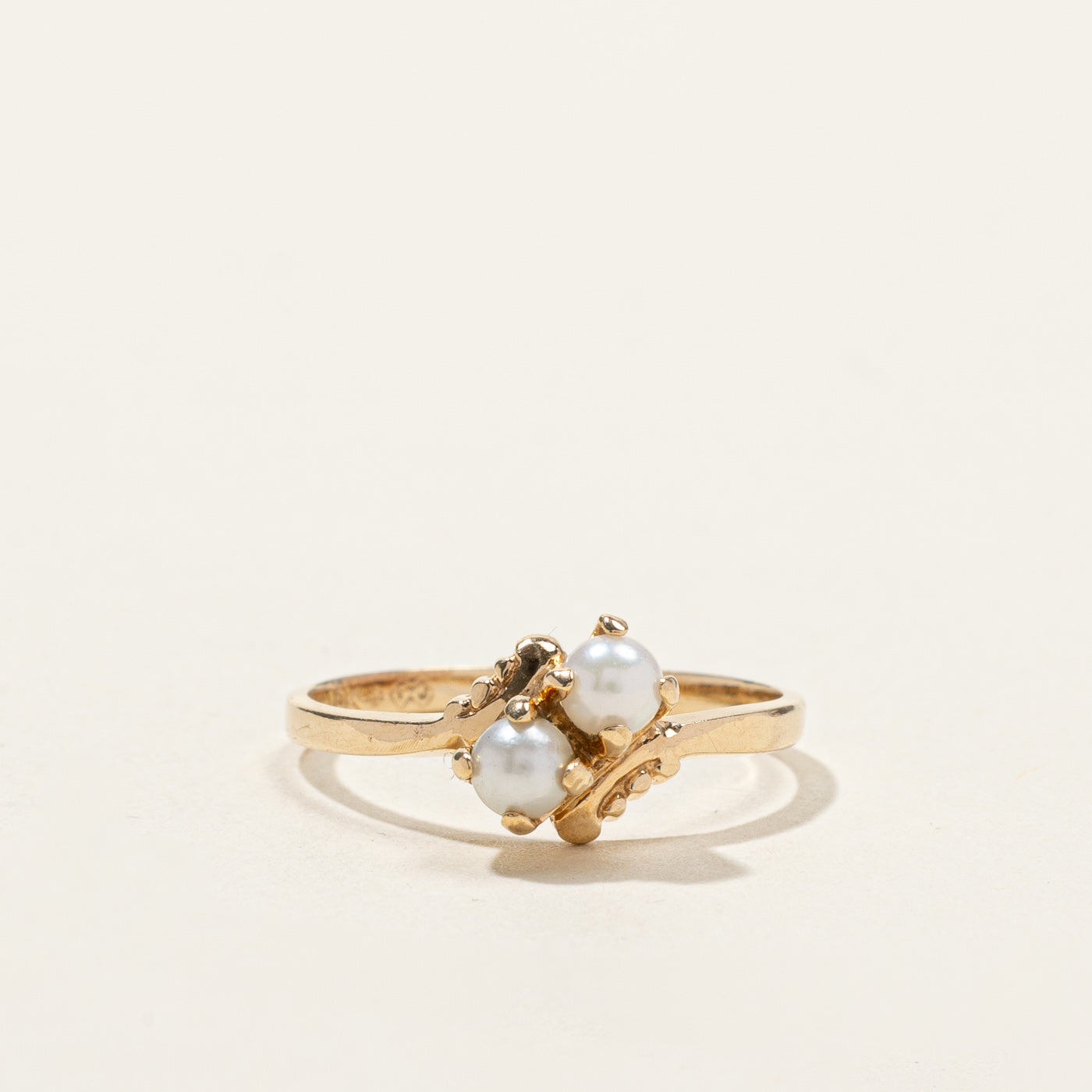 Bypass Two Pearl Ring | SZ 5.5 |