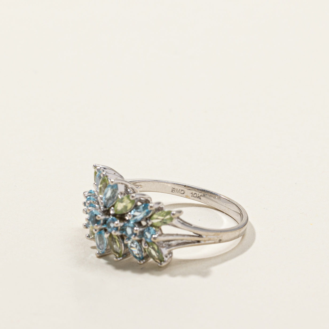 Cluster Topaz & Peridot Ring | 0.57ctw | 0.48ctw | SZ 6.25 |