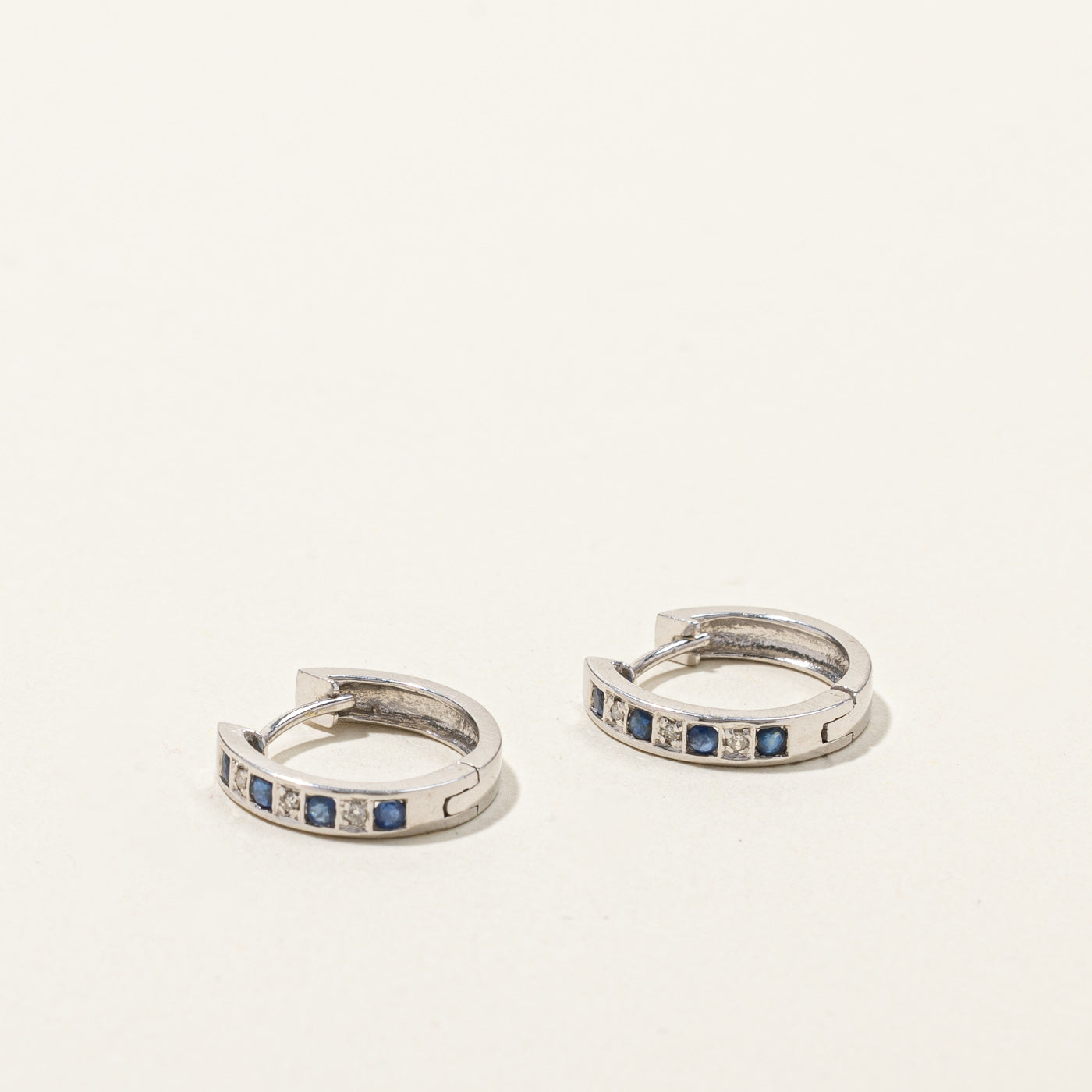Sapphire & Diamond Huggie Earrings | 0.16ctw | 0.03ctw |