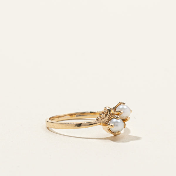 Bypass Two Pearl Ring | SZ 5.5 |