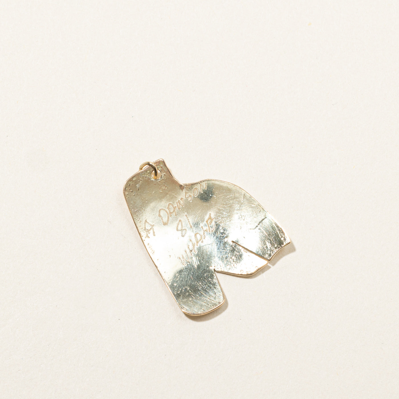 Gold Indigenous Whale Art Pendant