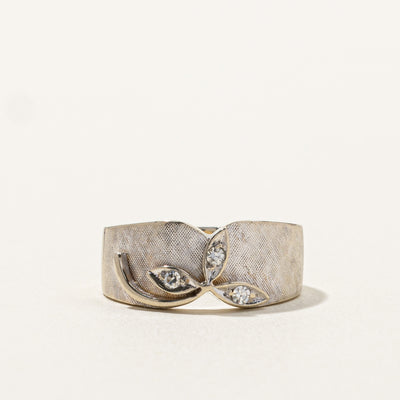 Brushed Gold Diamond Ring | 0.06ctw | SZ 6 |