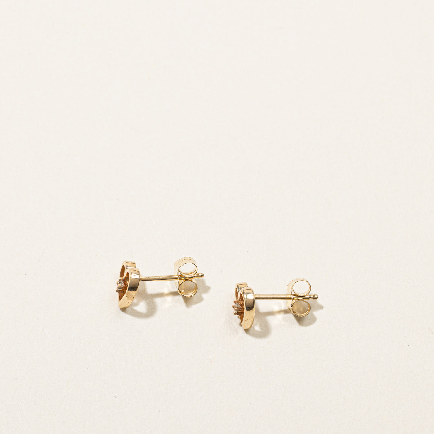 Diamond Heart Stud Earrings | 0.02ctw |