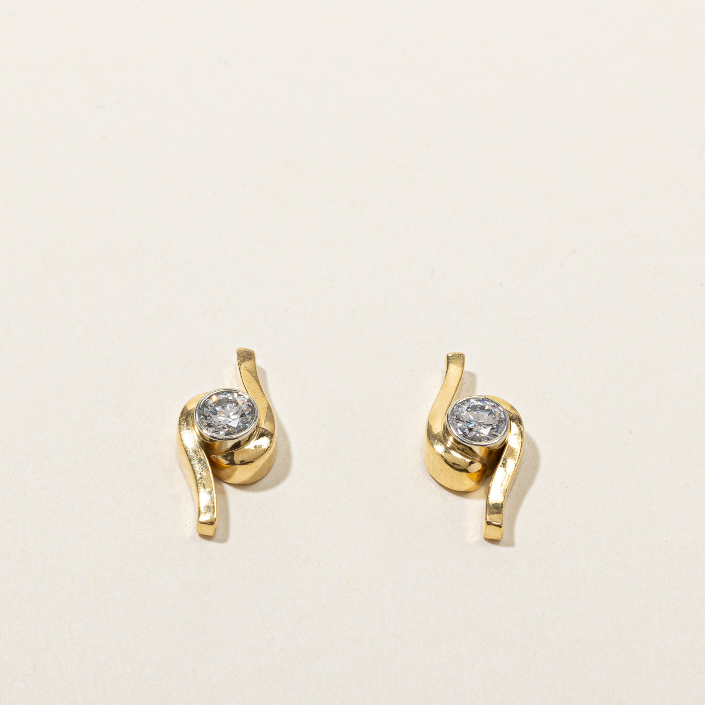 Bezel Set Diamond Stud Earrings | 0.60ctw |