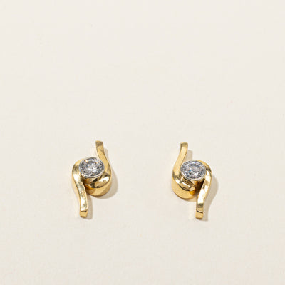 Bezel Set Diamond Stud Earrings | 0.60ctw |