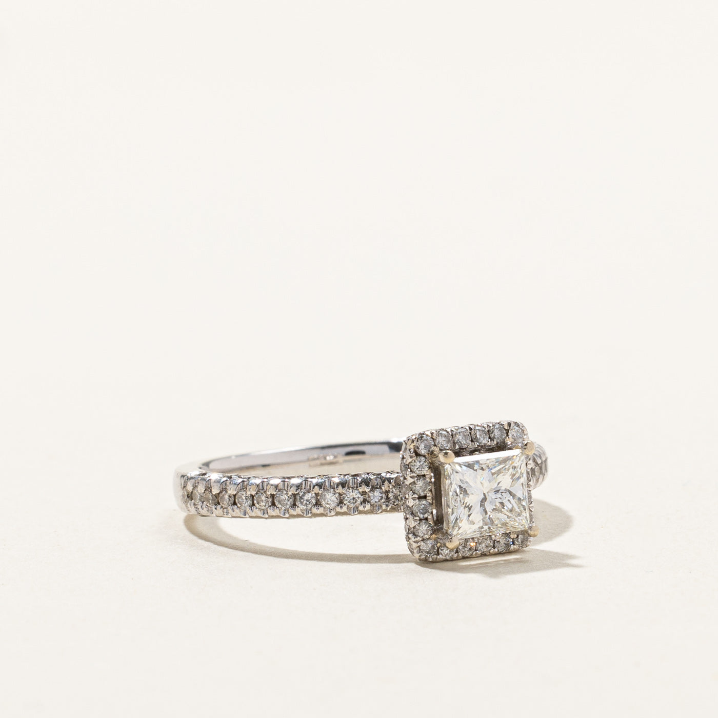 Princess Cut Diamond Halo Engagement Ring | 2.15ctw | SZ 7.25 |