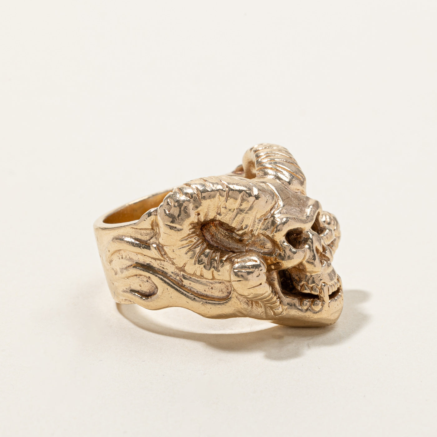 Heavy Gold Ram Skull Ring | SZ 11 |