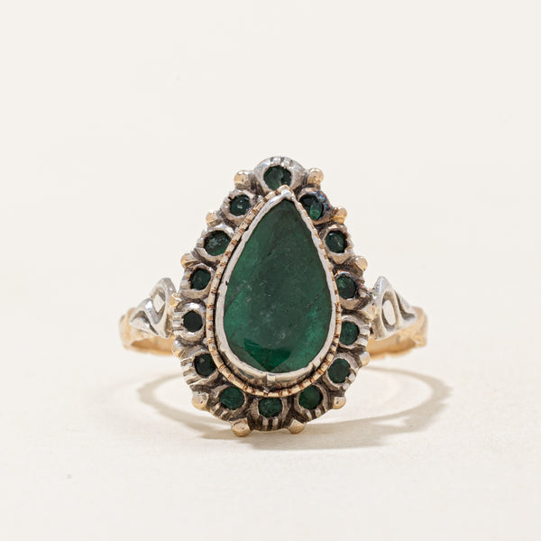 Emerald Halo Cocktail Ring | 1.70ctw | SZ 8.75 |