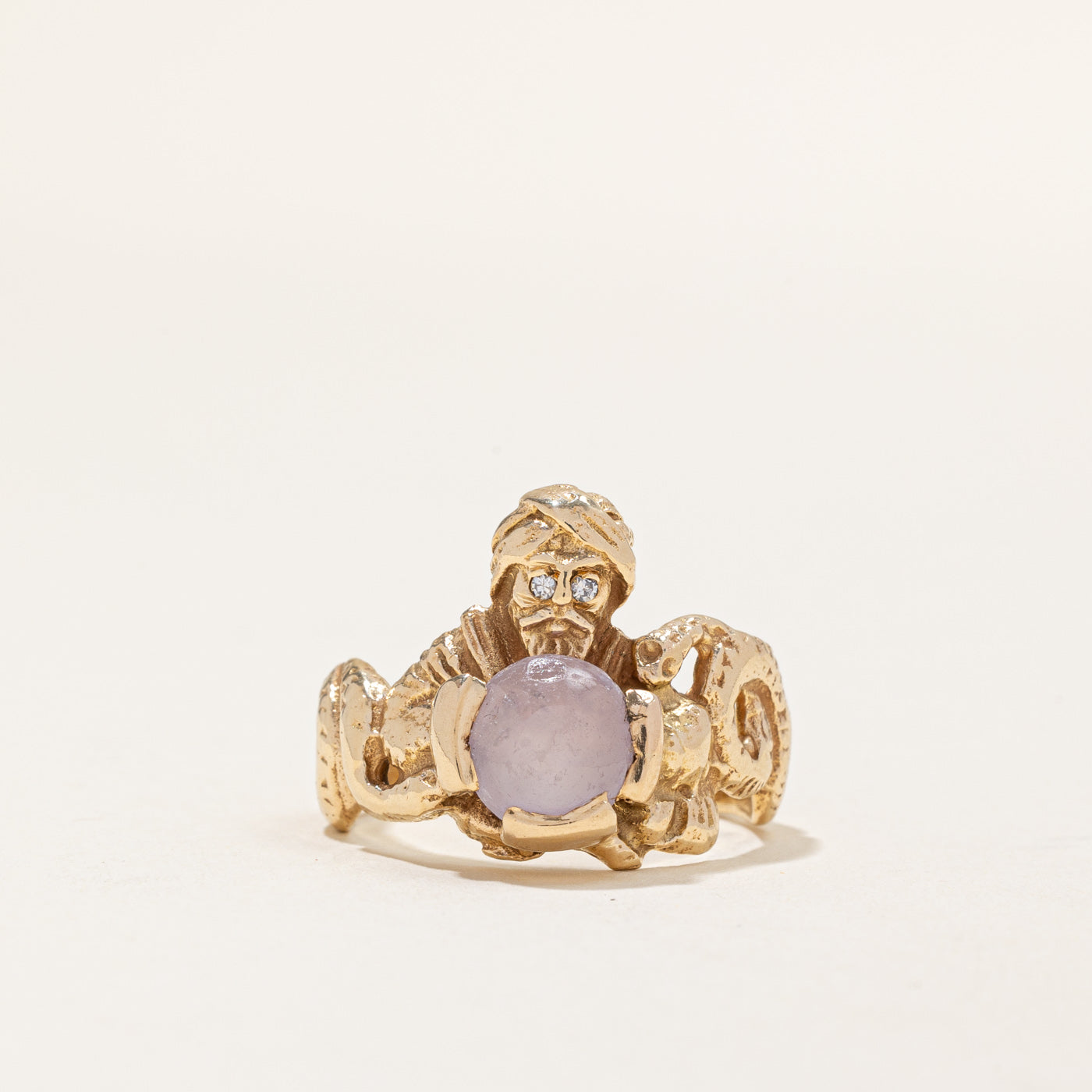 Bague Serpent Charmer en Saphir Étoilé et Diamants | 4,45 ct, 0,02 ct au total | Taille 9,25 | 
