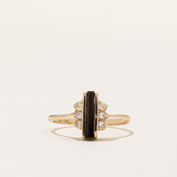 Onyx Inlay & Diamond Ring | 0.50ct, 0.12ctw | SZ 8.5 |