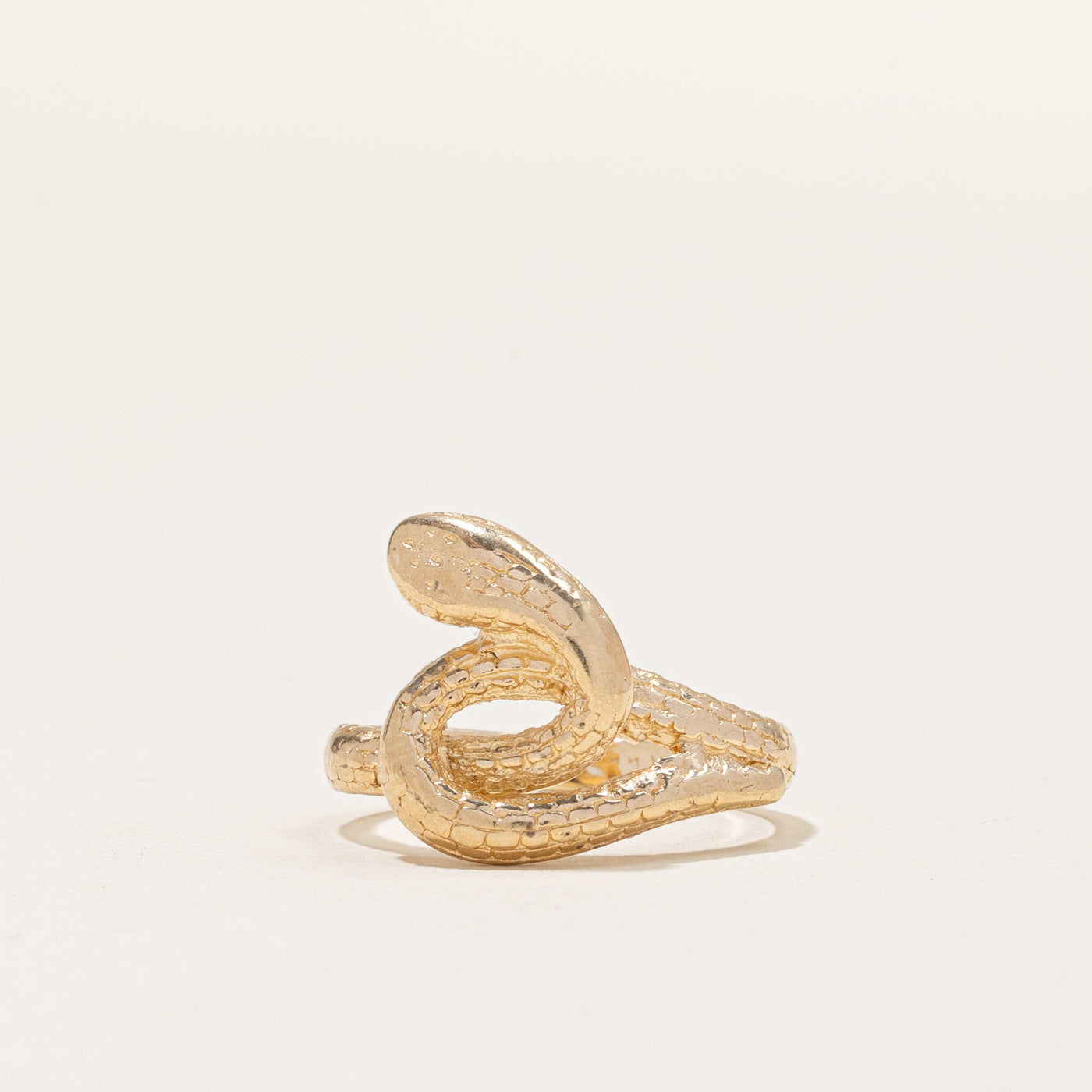 Bague serpent vintage en or jaune 10 carats | Taille 3,5 | 